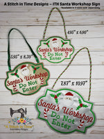 ITH Santa's Workshop Sign (fits most 8x12 hoops)