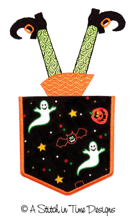 Applique Pocket - Witch Legs