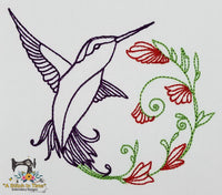 Redwork Hummingbird Set of 6 Designs (4x4 hoops)