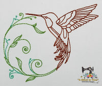 Redwork Hummingbird Set of 6 Designs (4x4 hoops)