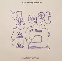 Redwork Sewing Room Set of 12 Designs