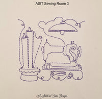Redwork Sewing Room Set of 12 Designs