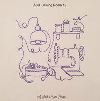 Redwork Sewing Room Set of 12 Designs