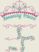5x7 Princess Birth Announcement Template