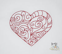 Redwork Heart Set