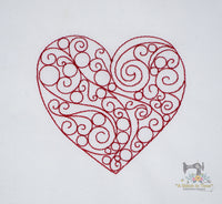 Redwork Heart Set