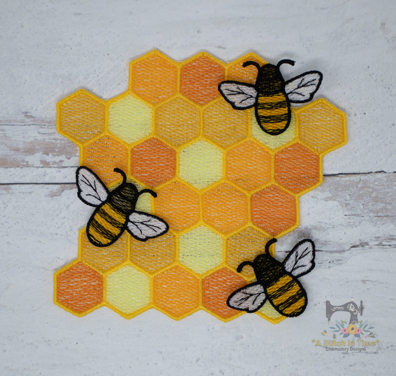 Honeycomb and Bee - Key Bell - Designs by Little Bee