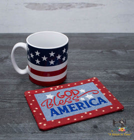 ITH God Bless America Mug Rug