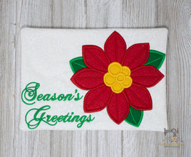 ITH Poinsettia Mug Rug 2