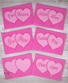 ITH Sweetheart Mug Rug Set  with Applique Hearts