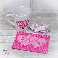 ITH Sweetheart Mug Rug Set  with Applique Hearts