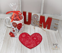 ITH Quilted Heart Mug Rug
