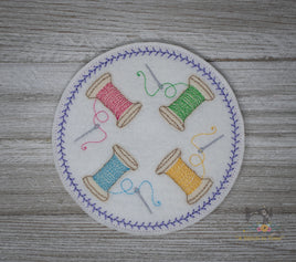 ITH Thread Spools Mug Rug 2