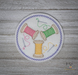 ITH Thread Spools Mug Rug 3