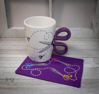 ITH Scissors Mug Rug