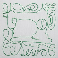 Set of 12 Redwork Sewing Collection Designs (4x4 hoops)