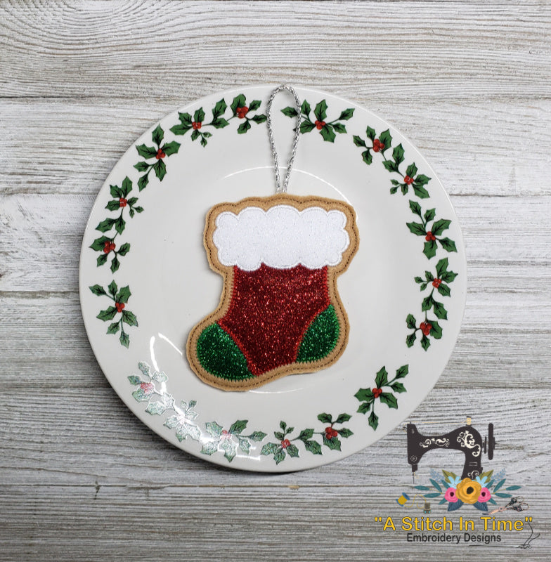 ITH Iced Christmas Stocking Cookie Ornament