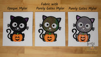 Black Cat Applique with Mylar