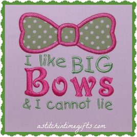 4x4 I Like Big Bows Applique