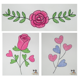 Valentine Flower Sketch Set